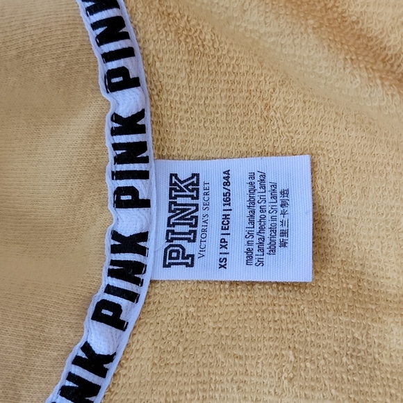 Pink Pullover Quarter Zip Sweater Size X Small Yellow - Picture 2 of 7